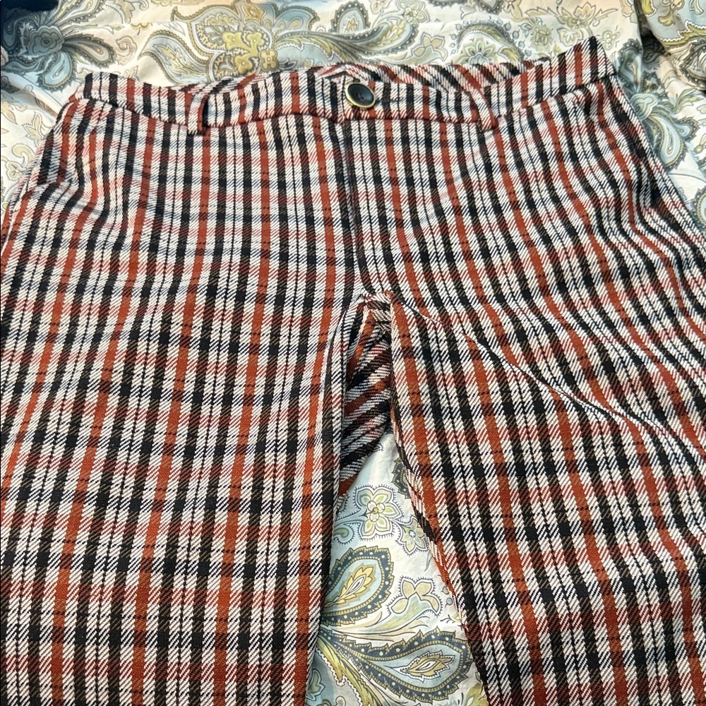 CAbi Multicolor Plaid Trousers